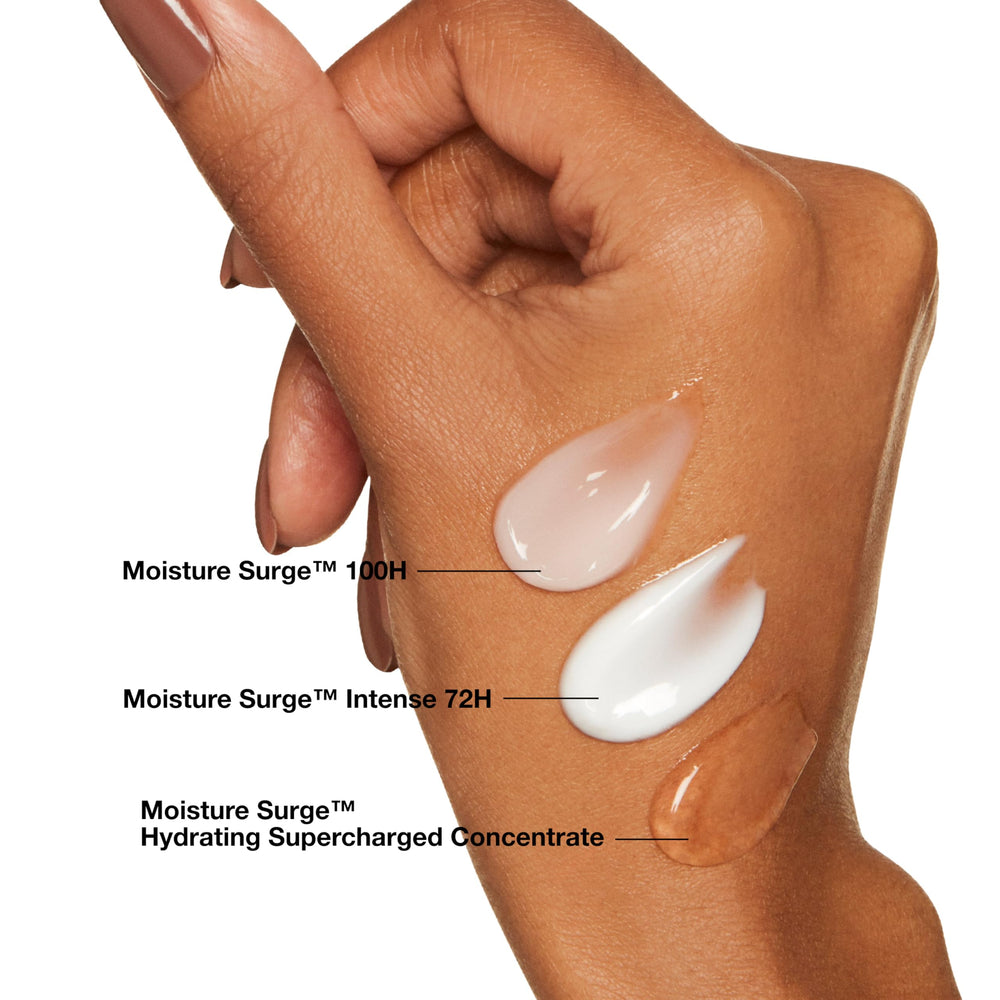 Clinique before and after skin images showing visible hydration
