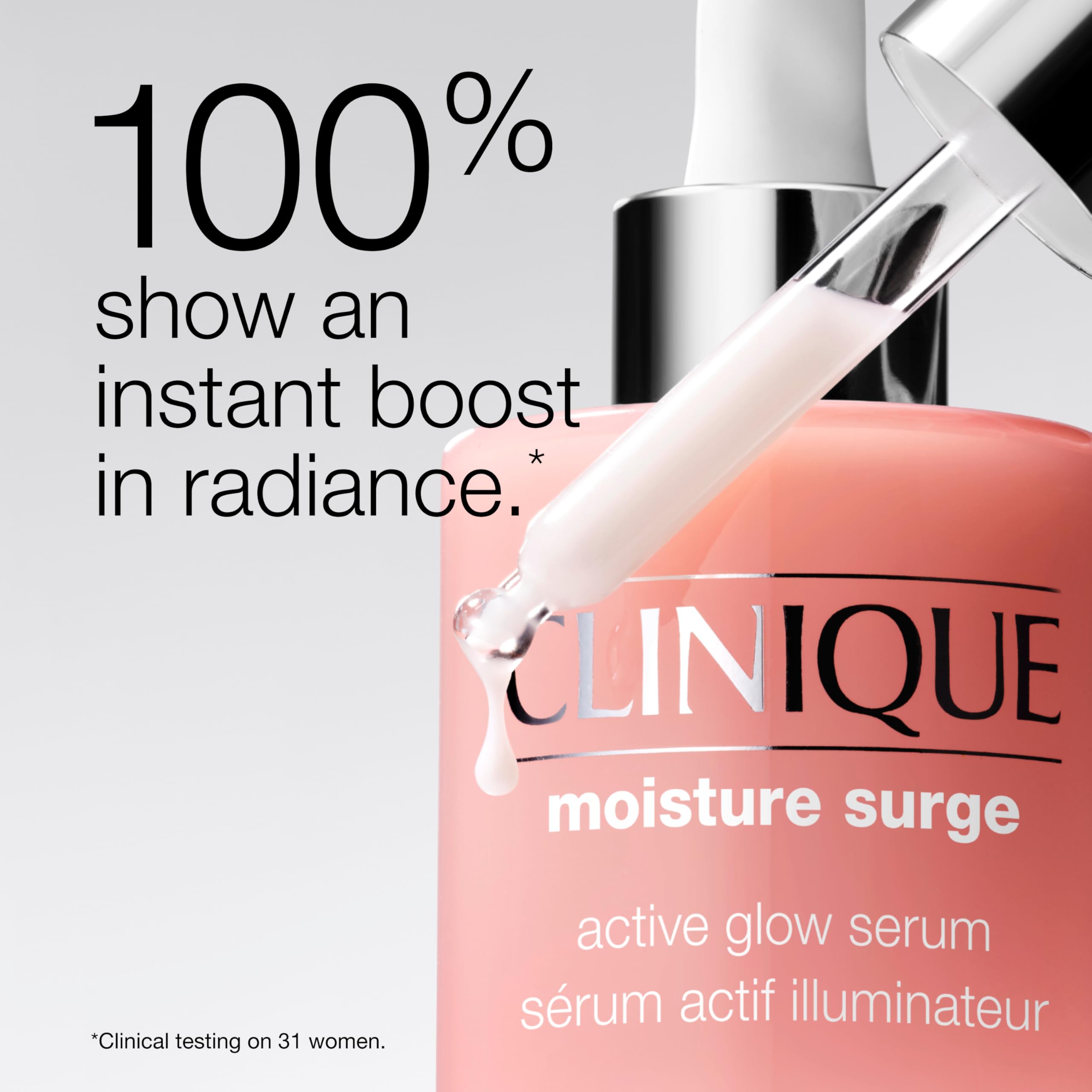 Clinique serum pump and cap close-up showing easy, mess-free dispensing