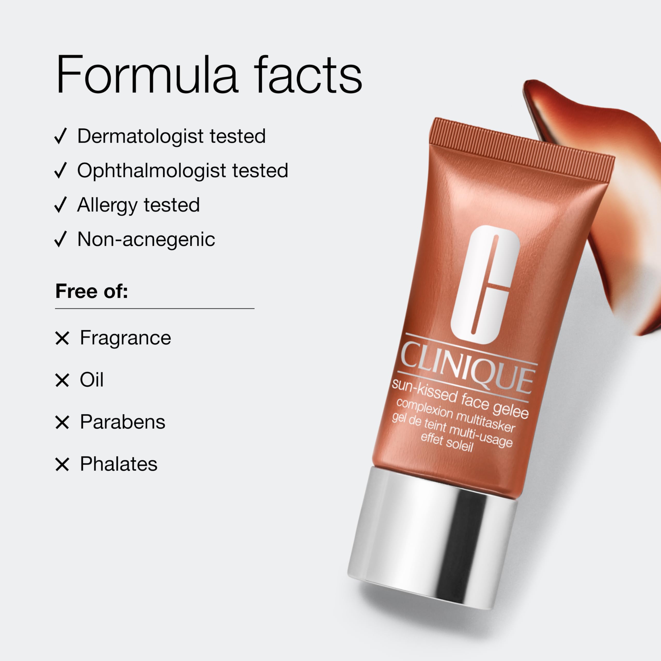Clinique application on cheek demonstrating natural sun-kissed finish benefit