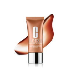 Clinique front packaging showing bottle and label, clear product benefits