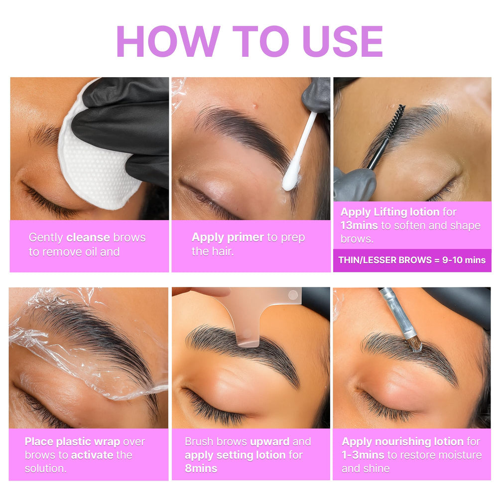 CLIONE PRIME before and after brows illustrating fuller, lifted results