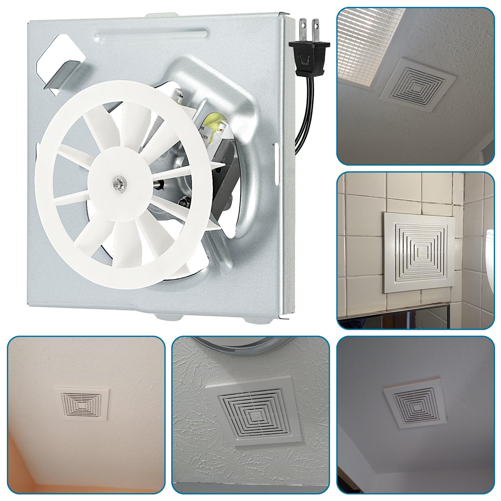 CLLOMAGY installed under bathroom grille showing faster steam removal benefit