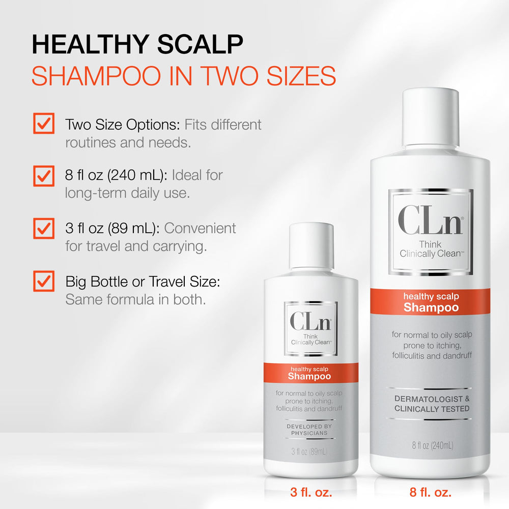 CLn bottle on bathroom shelf suggesting daily grooming routine benefit