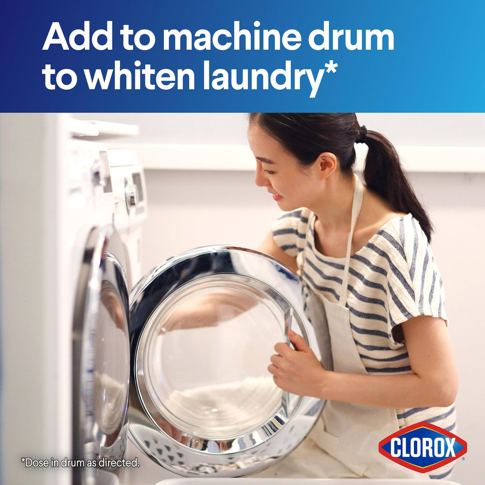 Clorox bottle label noting recycled content and eco-conscious packaging benefit