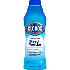 Clorox front packaging shows concentrated bleach powder for multiuse cleaning