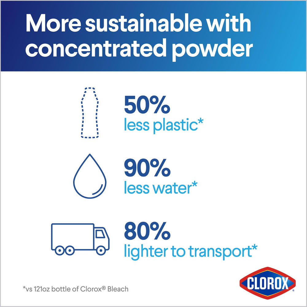 Clorox powder added to washing machine drum for stain removal and whitening