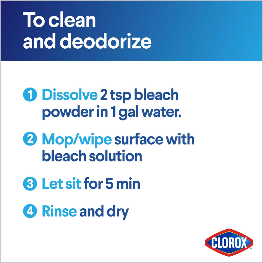 Clorox measuring scoop pouring powder for precise dosing and no spills