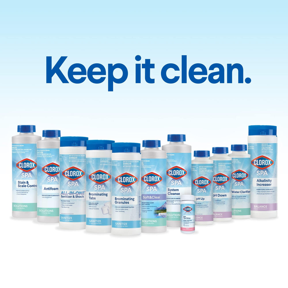 Clorox Pool&Spa bromine in a backyard spa setting showing low‑odor comfort