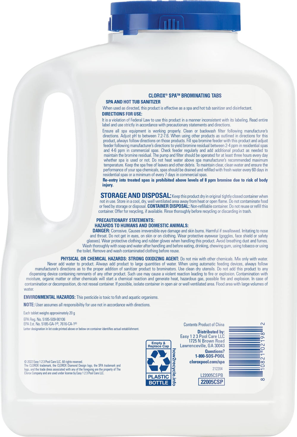 Clorox Pool&Spa closeup of slow‑dissolving bromine tablets demonstrating texture