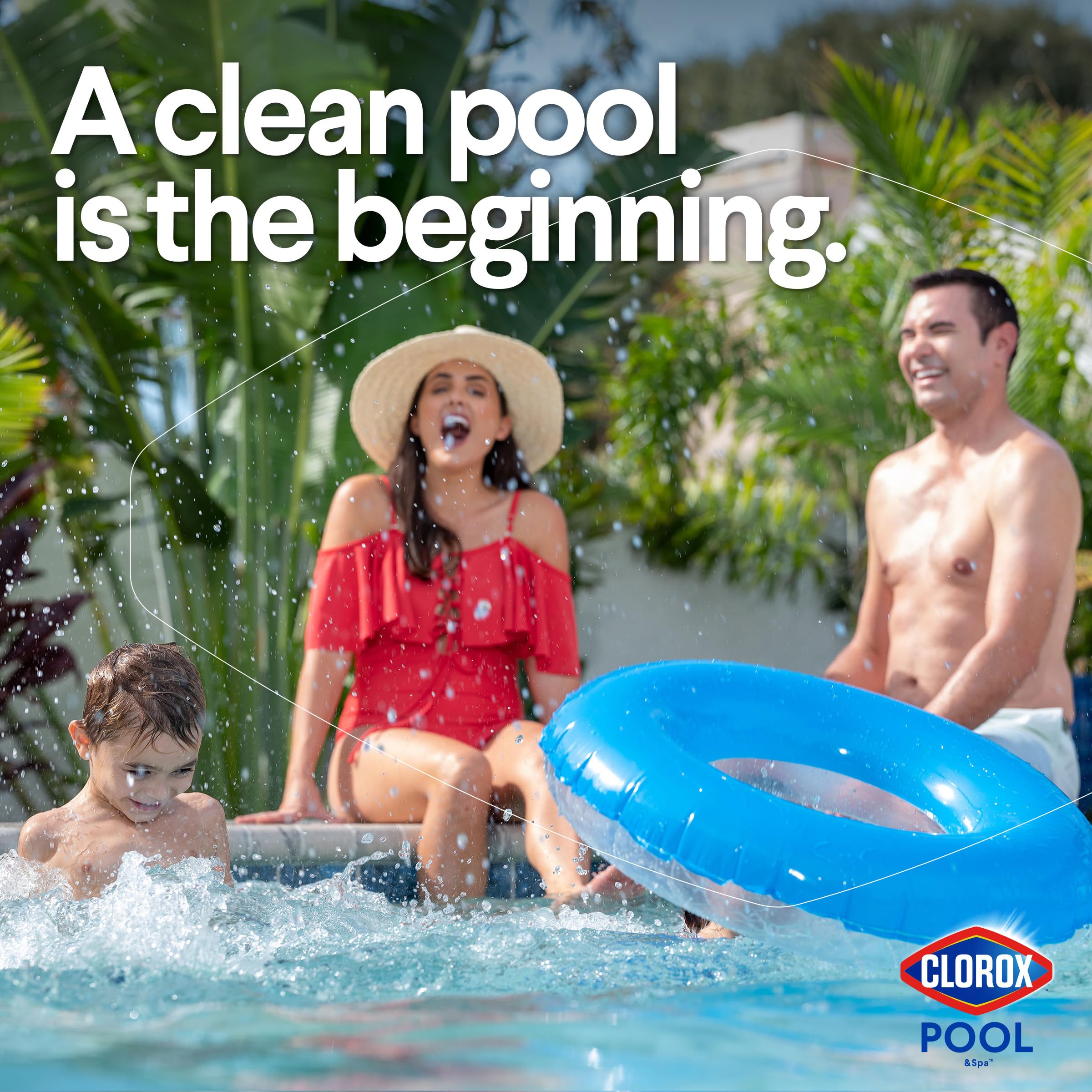 Pool water surface close-up highlighting silky smooth texture after conditioning agents