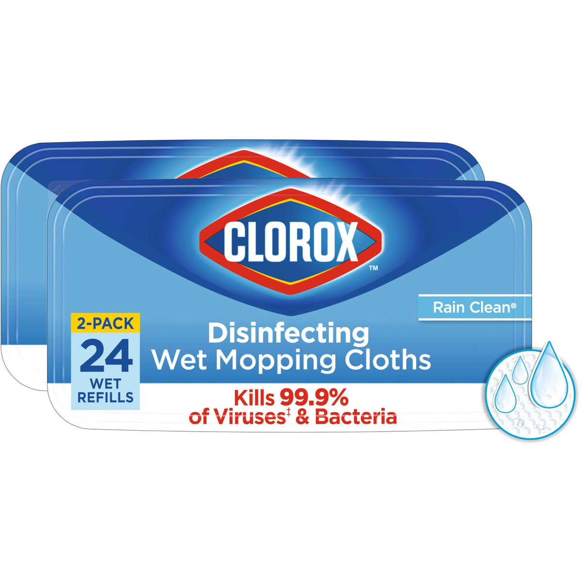 Clorox front packaging showing Rain Clean scent and pack details for easy identification