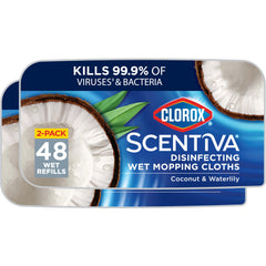 Clorox Scentiva front packaging showing coconut waterlily scent and count for quick identification