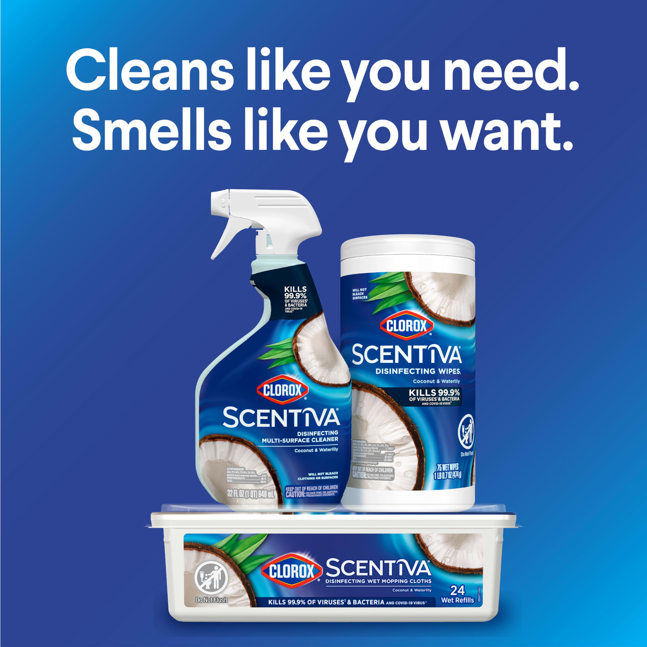 Clorox Scentiva used on finished wood floor demonstrating visible before and after