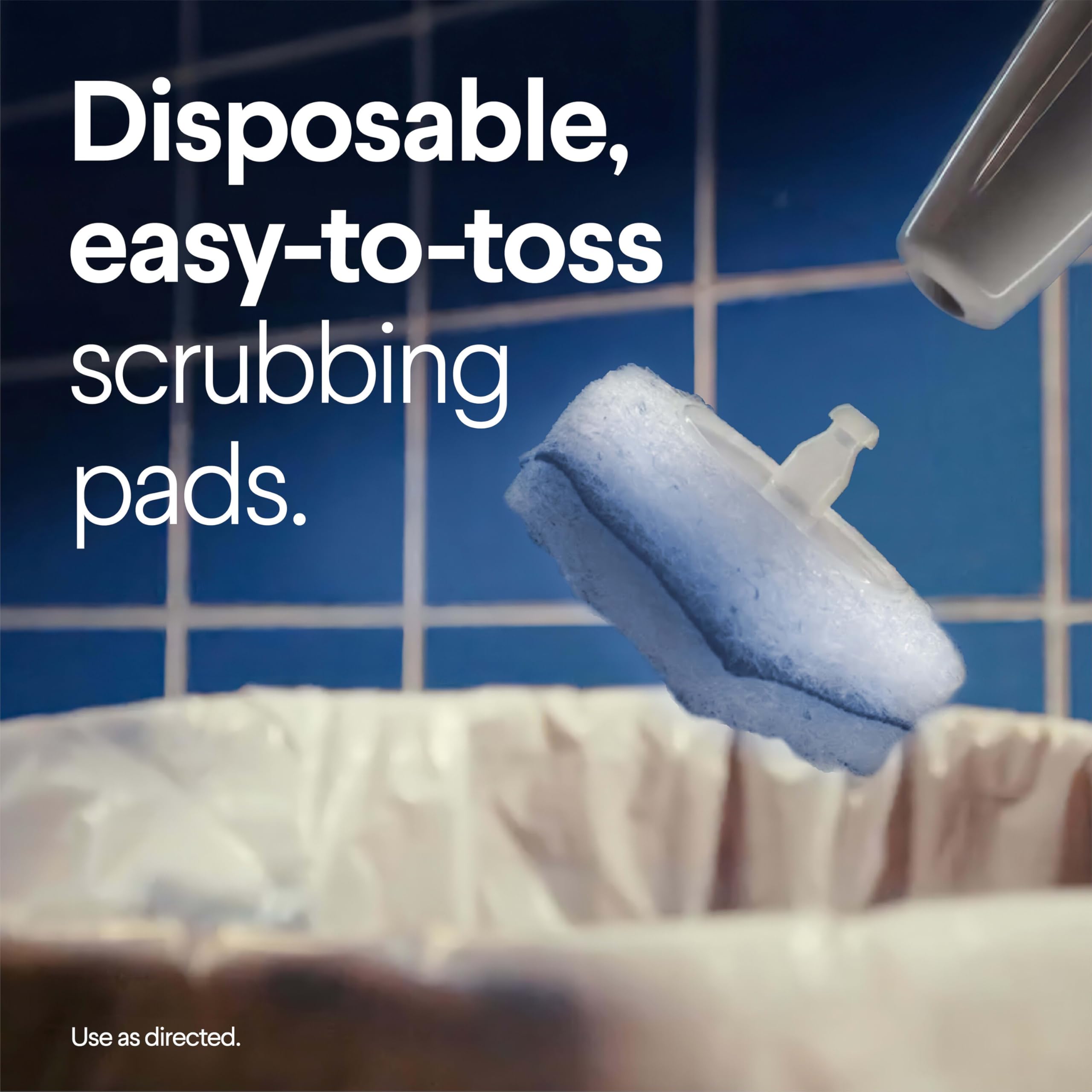 Clorox wand in use scrubbing a toilet bowl showing hands-free sanitary cleaning