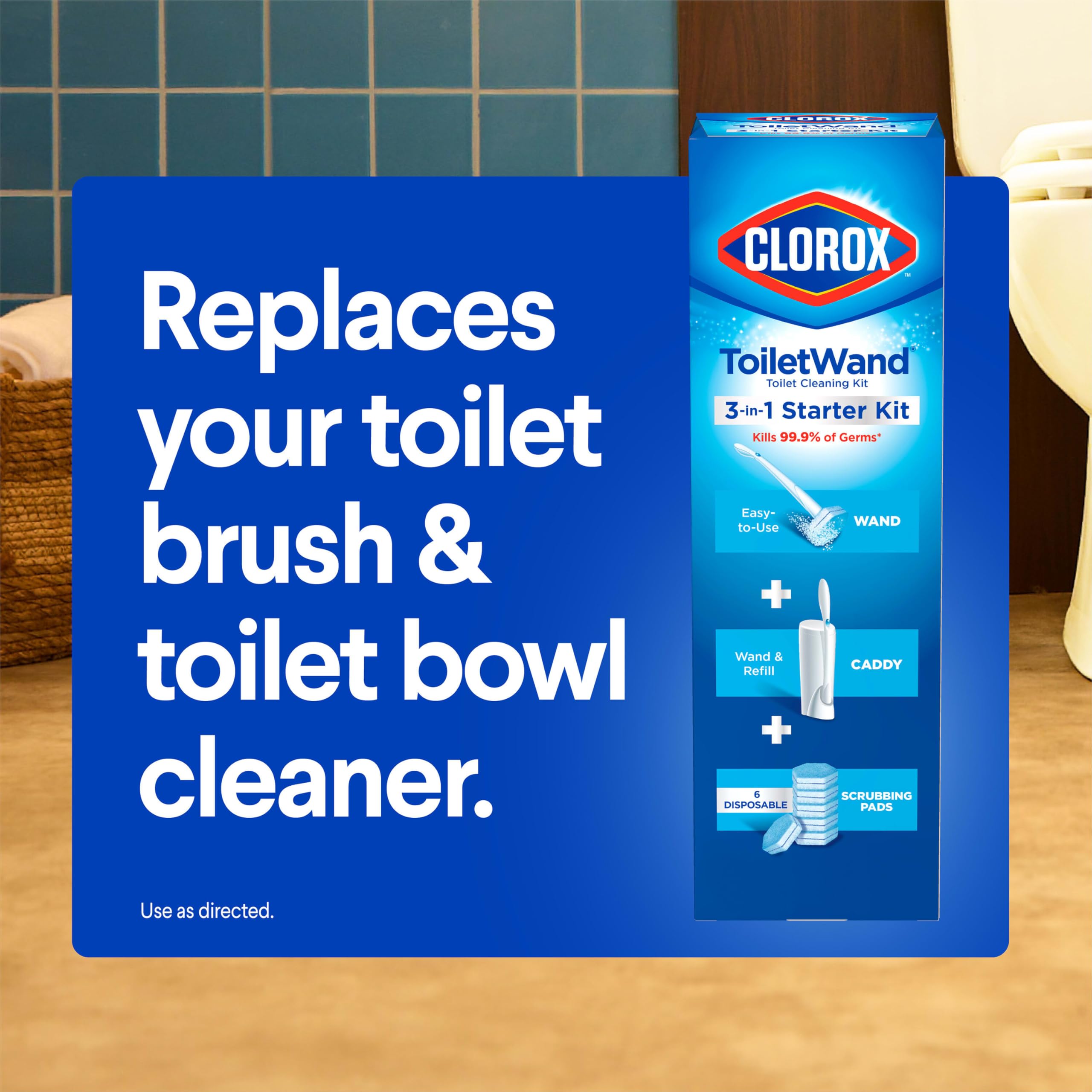 Clorox pad popping off wand ready for disposal to avoid touching dirty cleaning surfaces