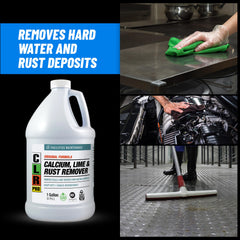 Pouring CLR Pro from gallon into measuring cup for accurate dilution and safe use