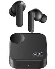 CMF BY NOTHING front view of Buds 2a showcasing sleek dark grey design and premium fit