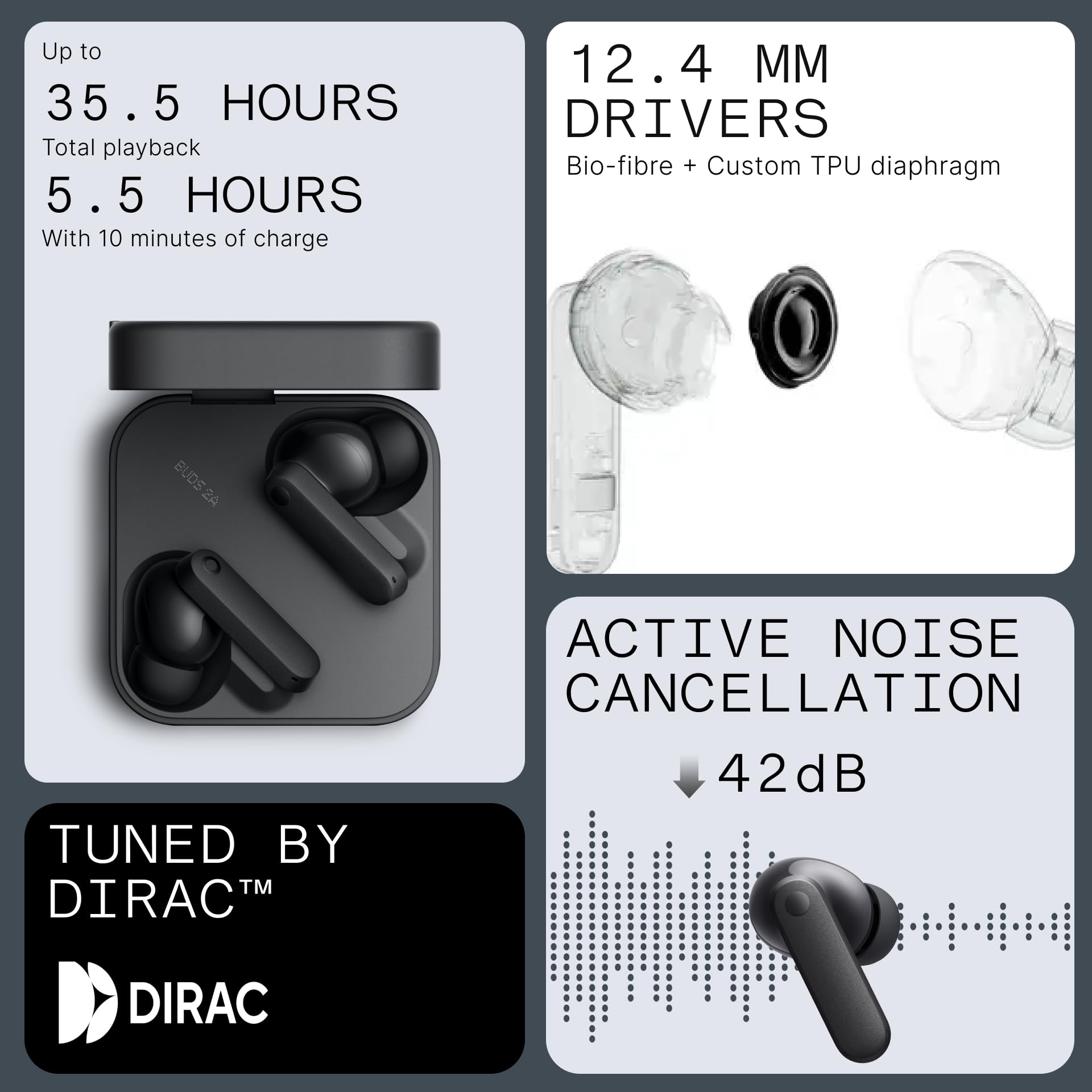 CMF BY NOTHING earbud worn left-side profile showing secure fit and comfort for active use
