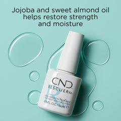 CND RescueRXx before and after nails demonstrating reduced peeling benefit
