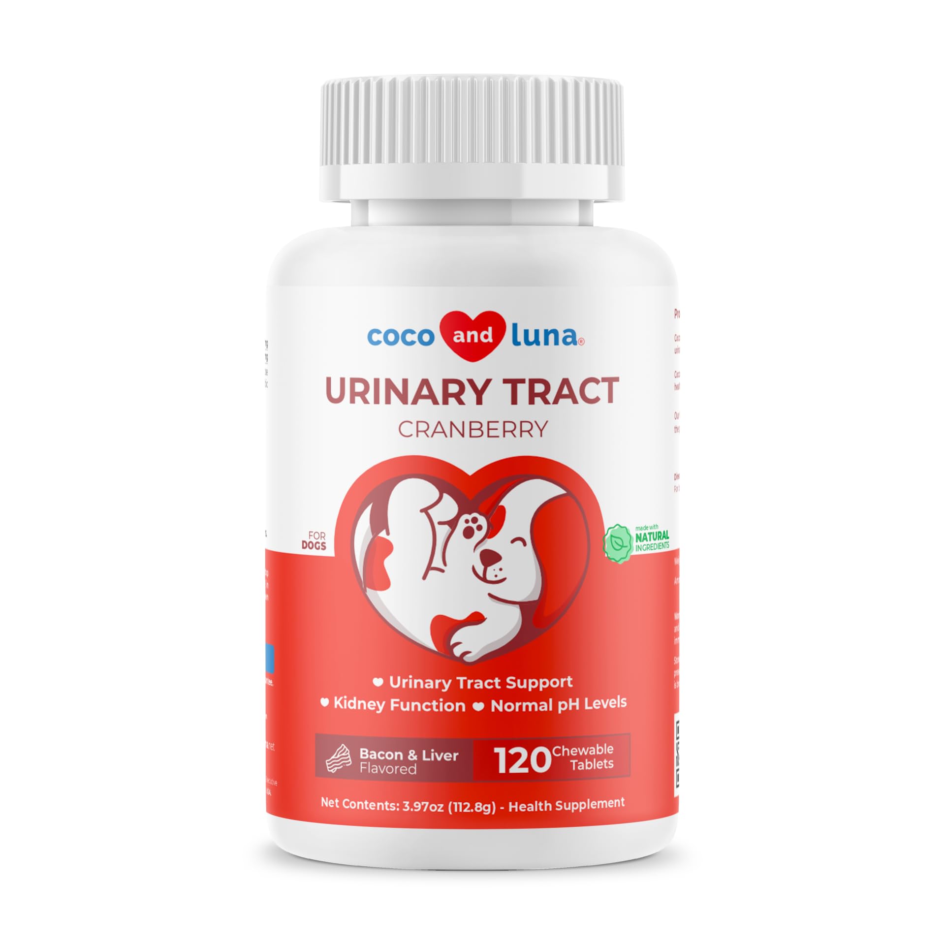 Coco and Luna front packaging showing product benefits and easy dosing
