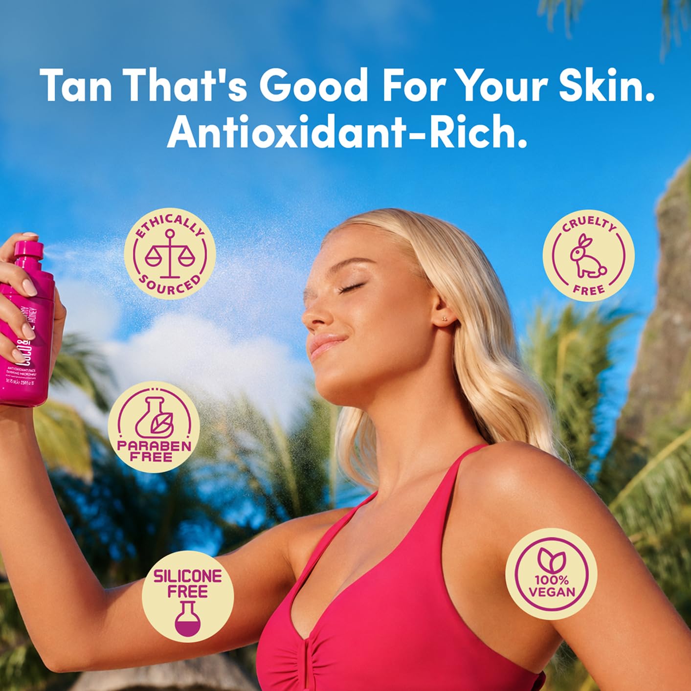 Coco & Eve bottle next to a ruler showing travel-friendly size benefit
