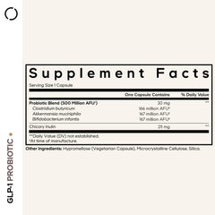 Codeage GLP-1 Probiotic+ label close-up highlighting key ingredients