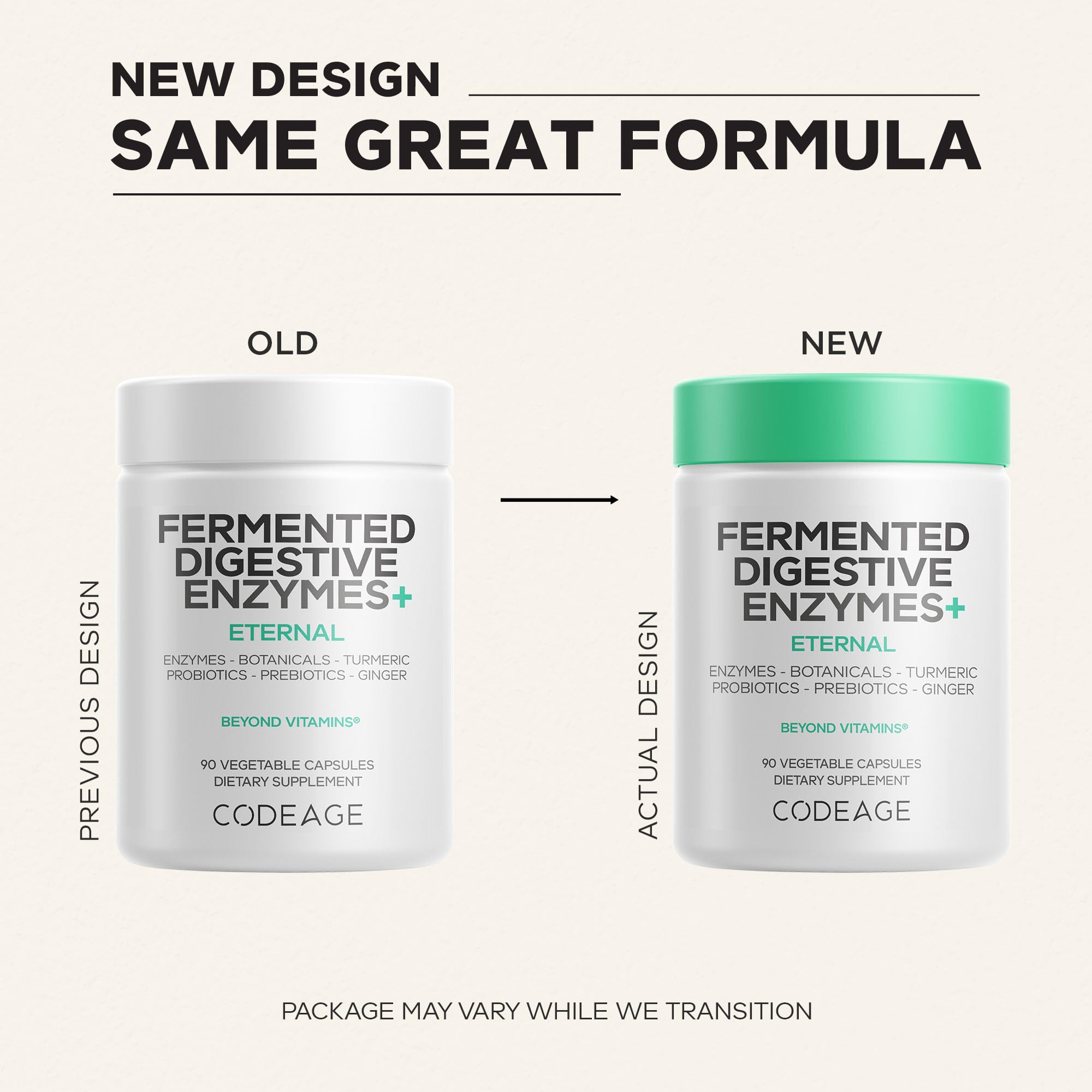 Codeage fermented botanical powder texture showing natural ingredients benefit