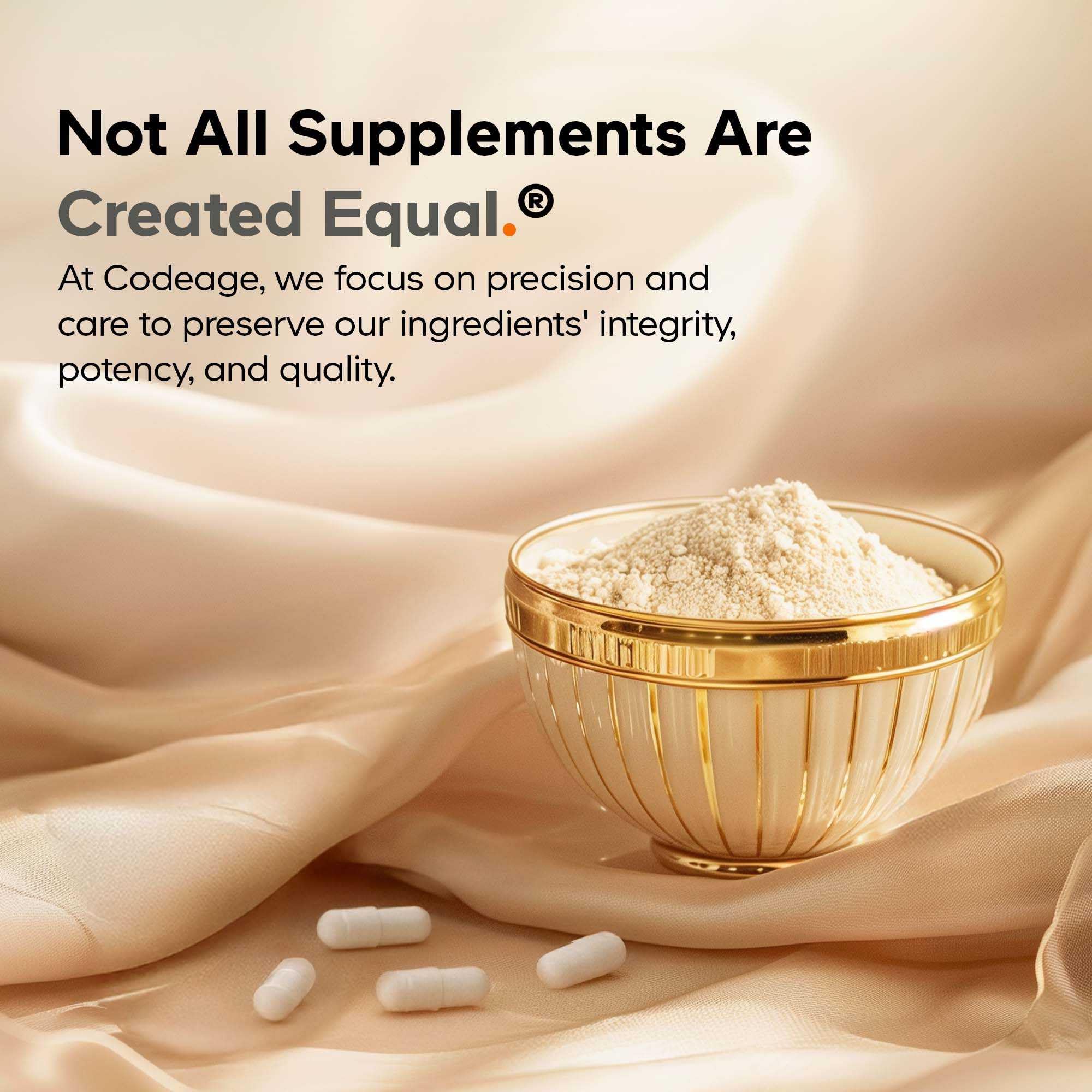 Codeage ingredient layout with powders highlighting electrolyte support