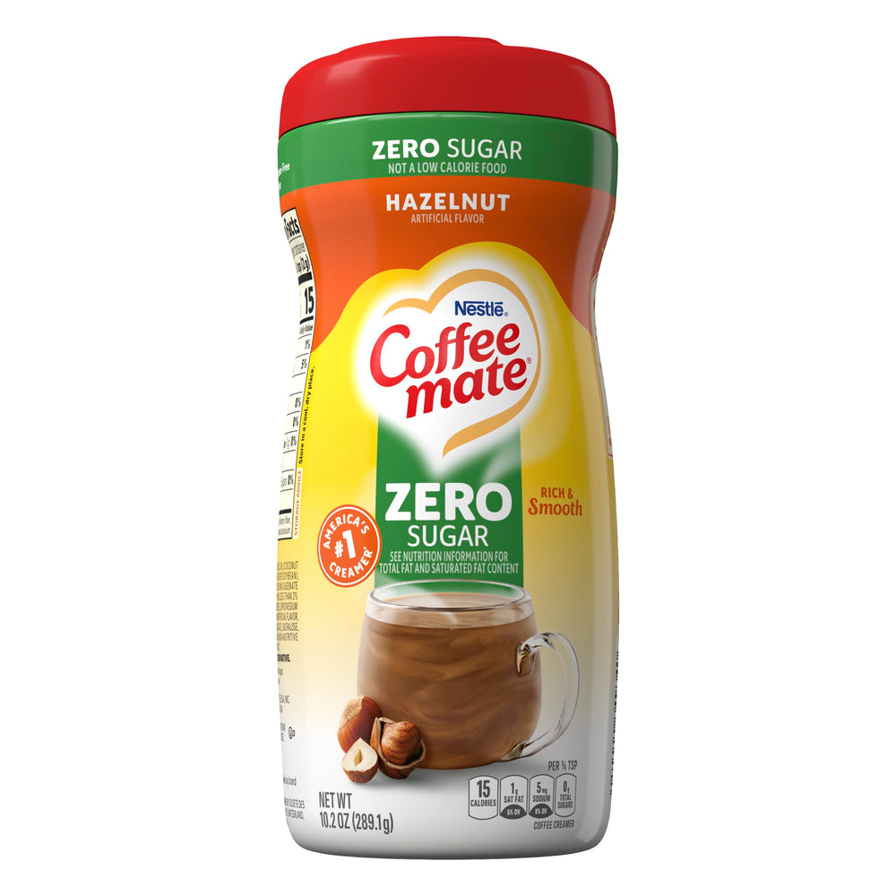 Coffee‑Mate on a kitchen counter with coffee cup showing convenient everyday use
