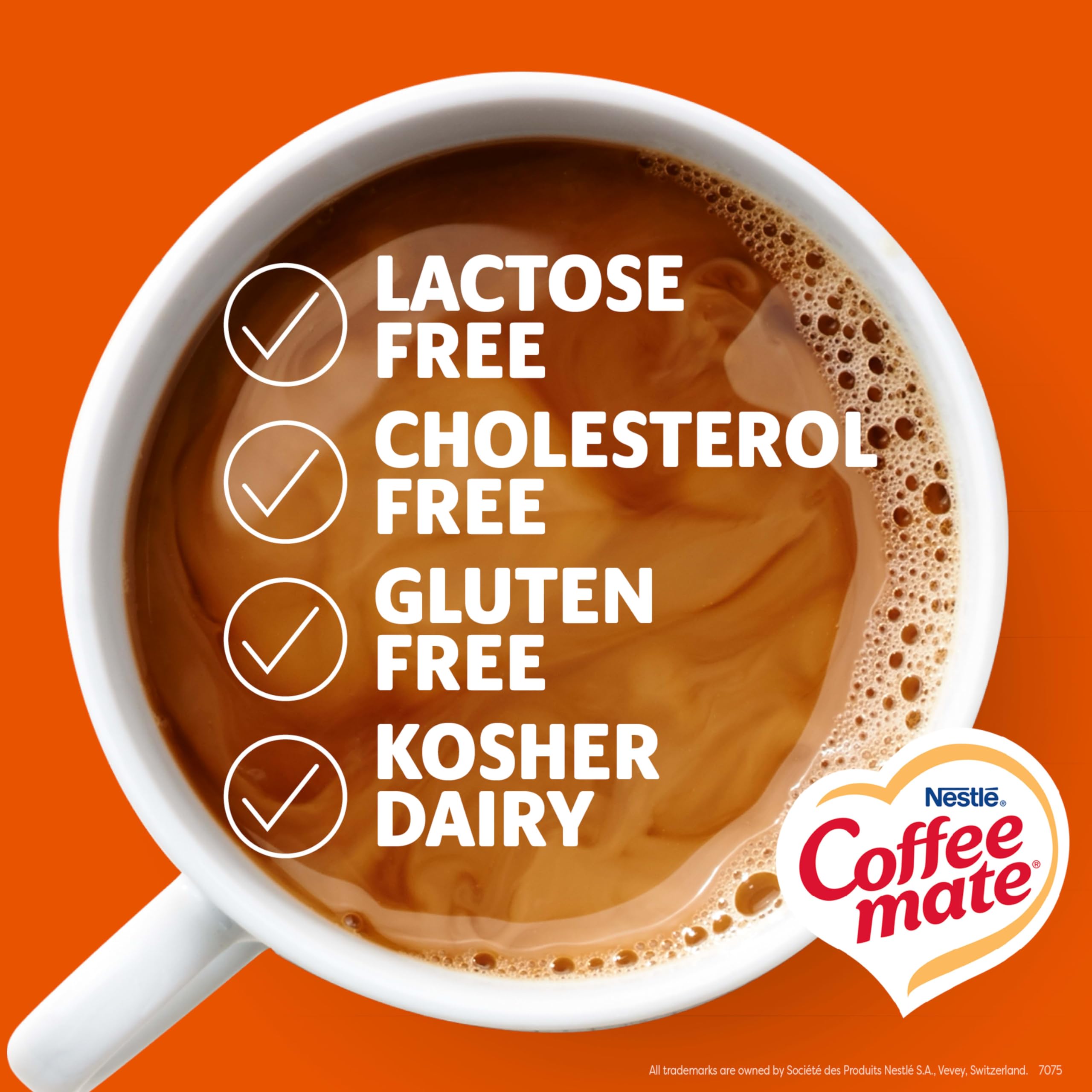 Close-up of Coffee Mate powder texture conveying quick-dissolve benefit