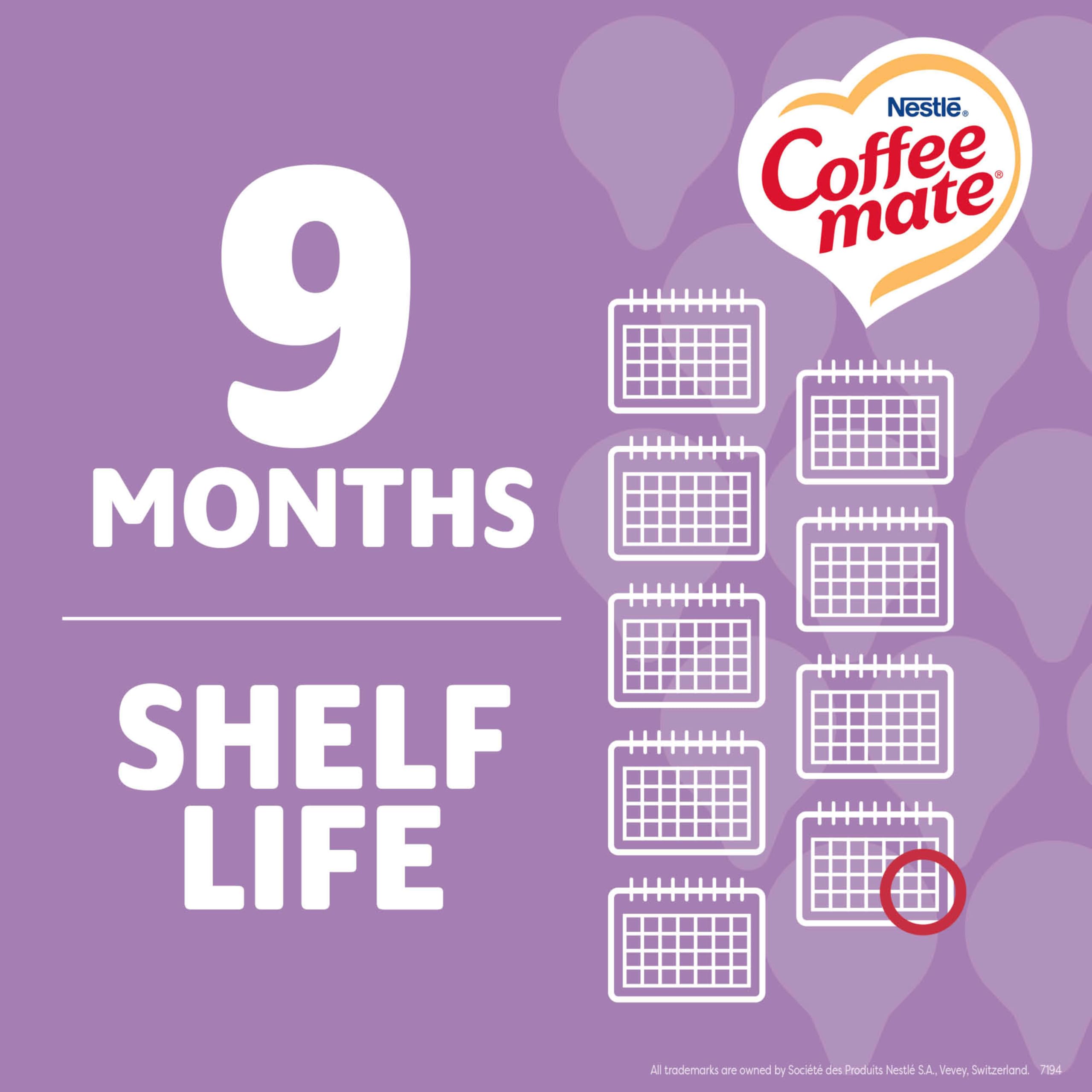 Coffee mate tub held in hand shows compact single-serve convenience