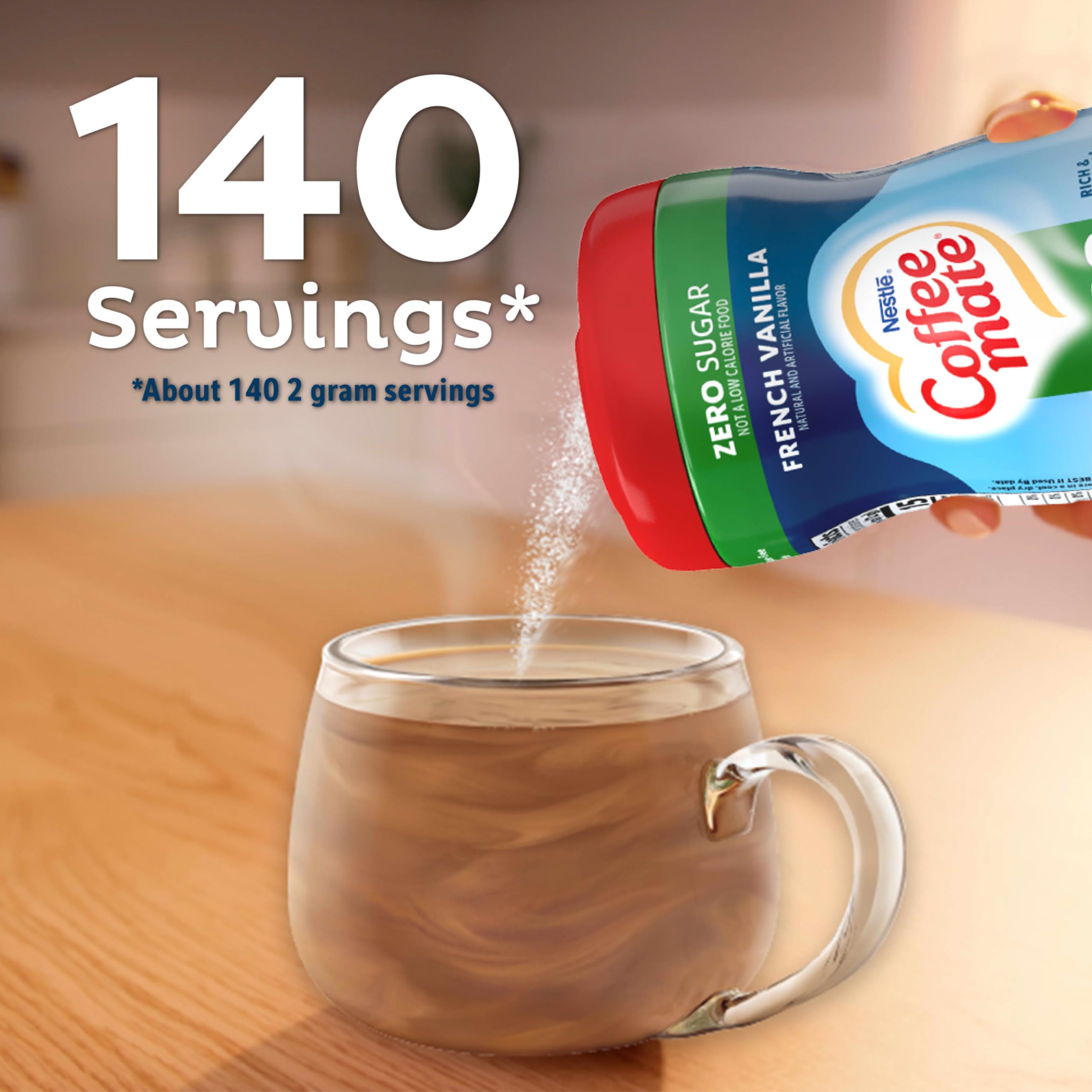 Coffee mate Vanilla Caramel label close-up highlighting flavor detail and clarity