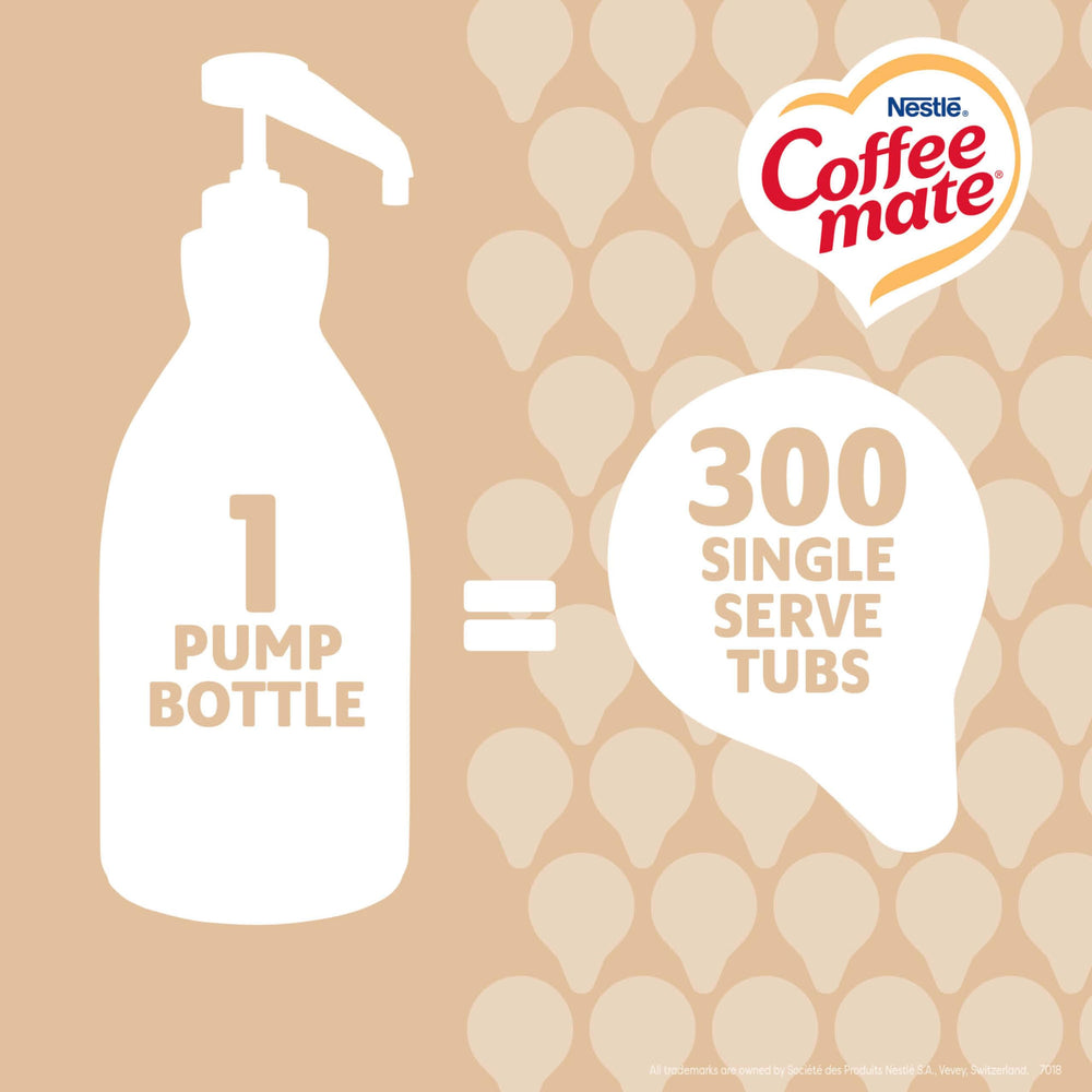 Coffee mate creamer being poured into coffee for smooth sweet flavor