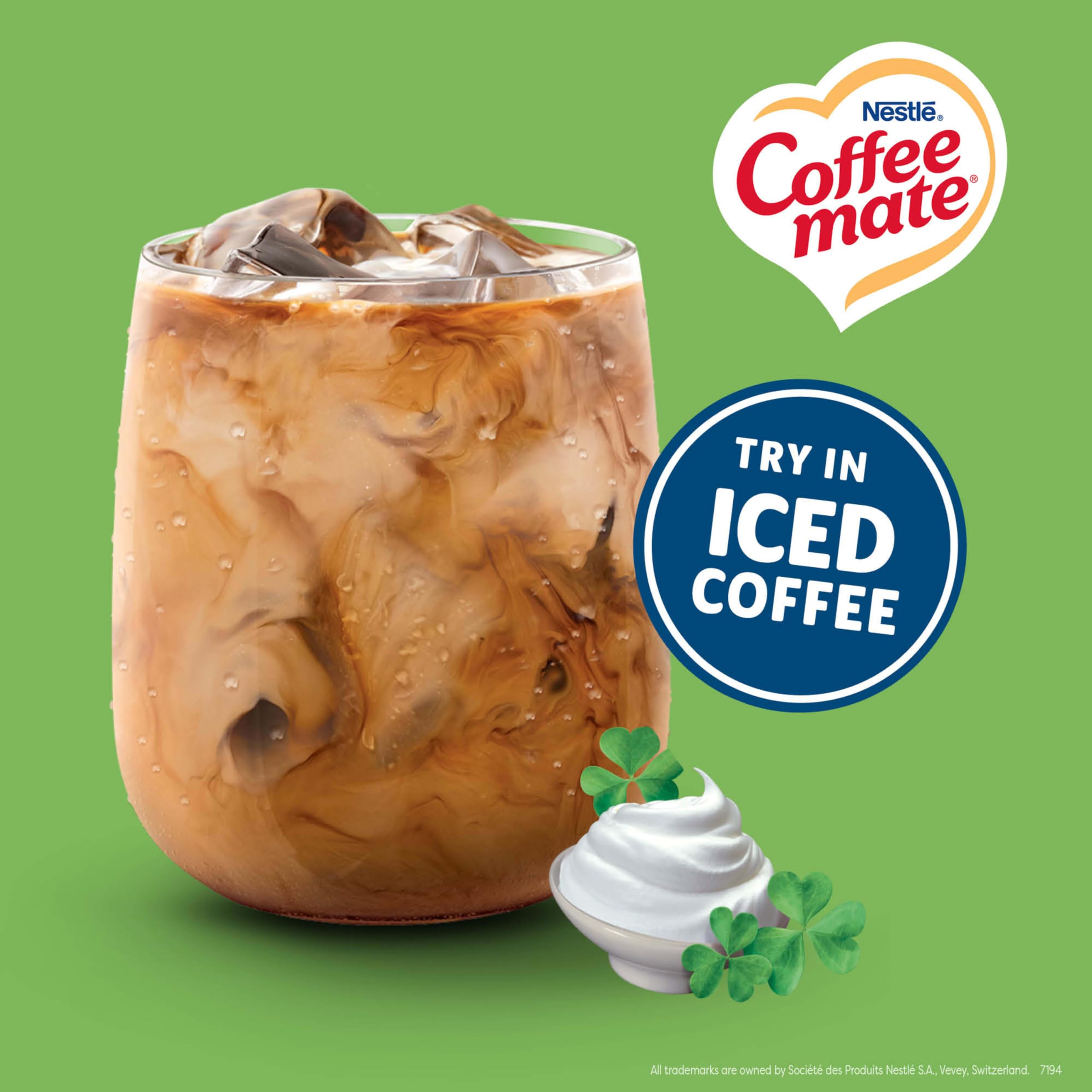 Coffee mate stacked box of 180 tubs illustrating bulk supply benefit