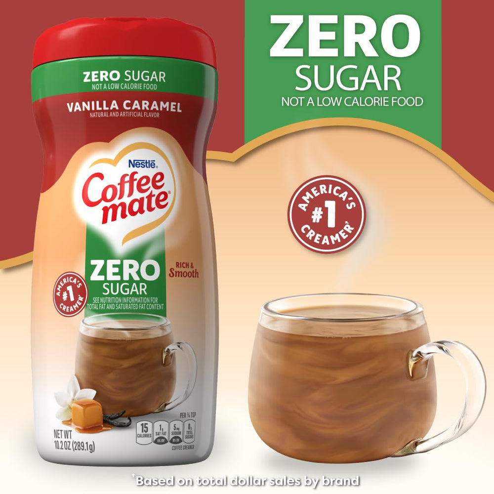 Coffee-mate powder close-up texture illustrating smooth, quick-dissolving benefit