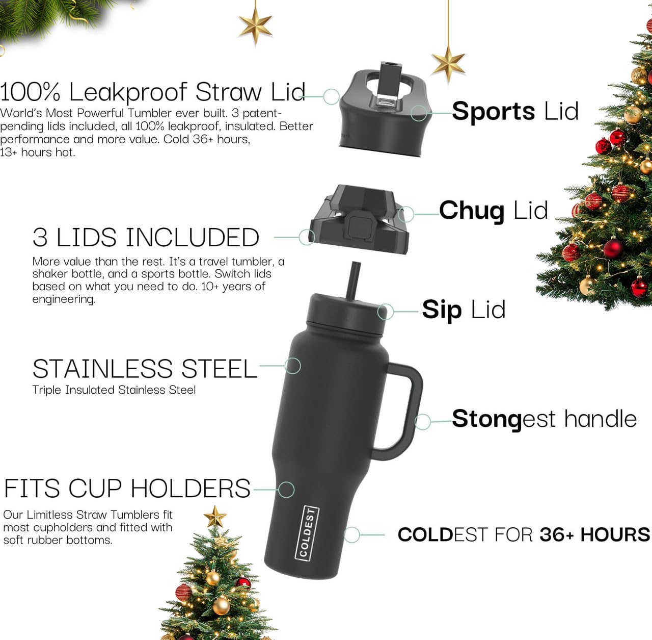 The Coldest Tumbler close-up of ergonomic handle for comfortable secure grip
