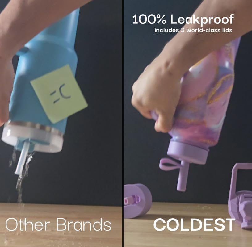 The Coldest Tumbler three lids displayed to show leak-proof and versatile sipping