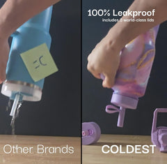 The Coldest Tumbler three lids displayed to show leak-proof and versatile sipping