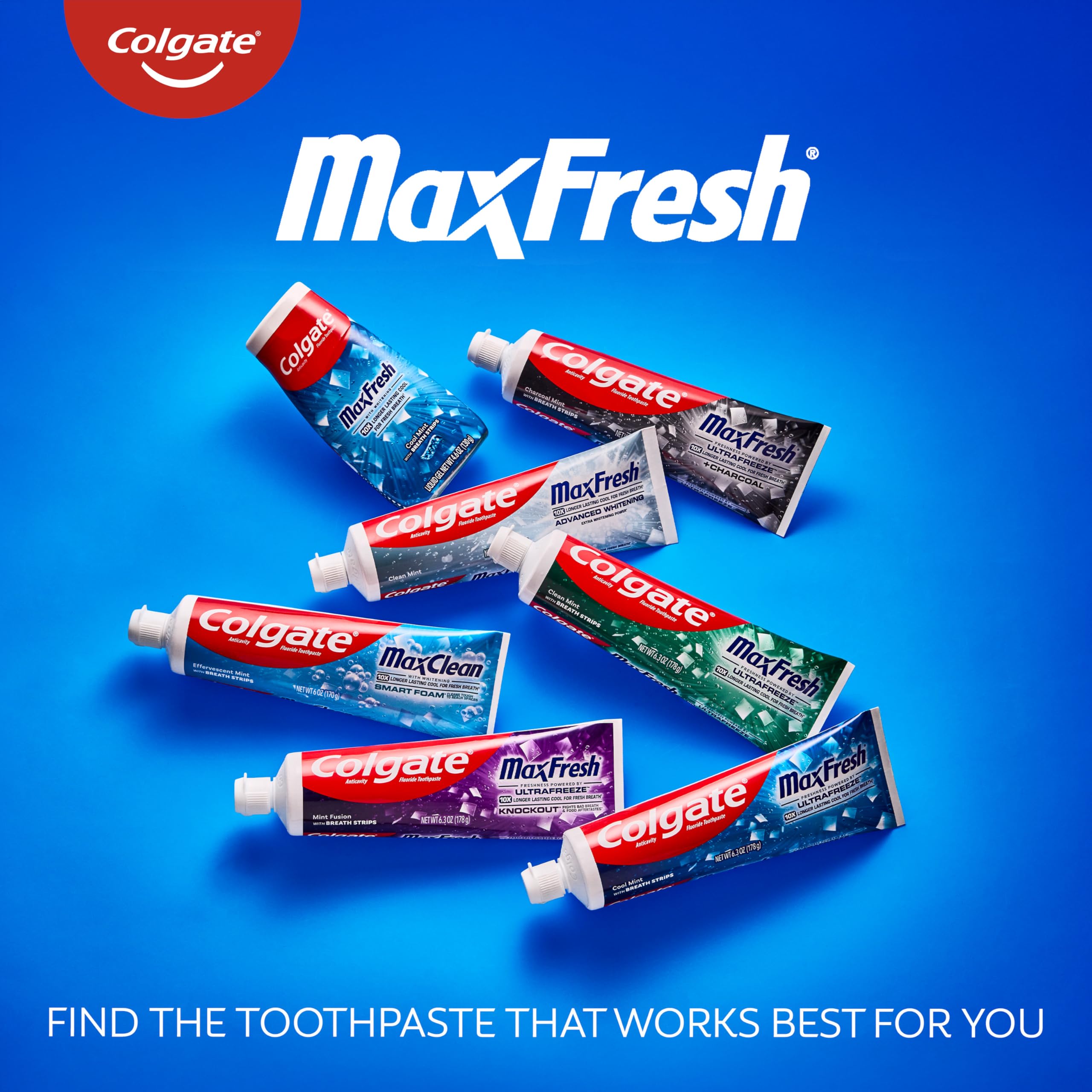 Colgate MaxFresh on toothbrush producing foam and cooling effect for invigorating brush