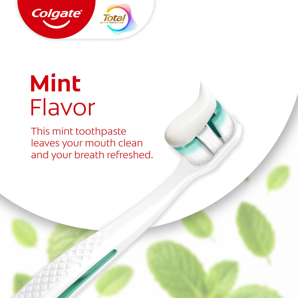Colgate Total four-pack neatly arranged illustrating convenient bulk supply benefit