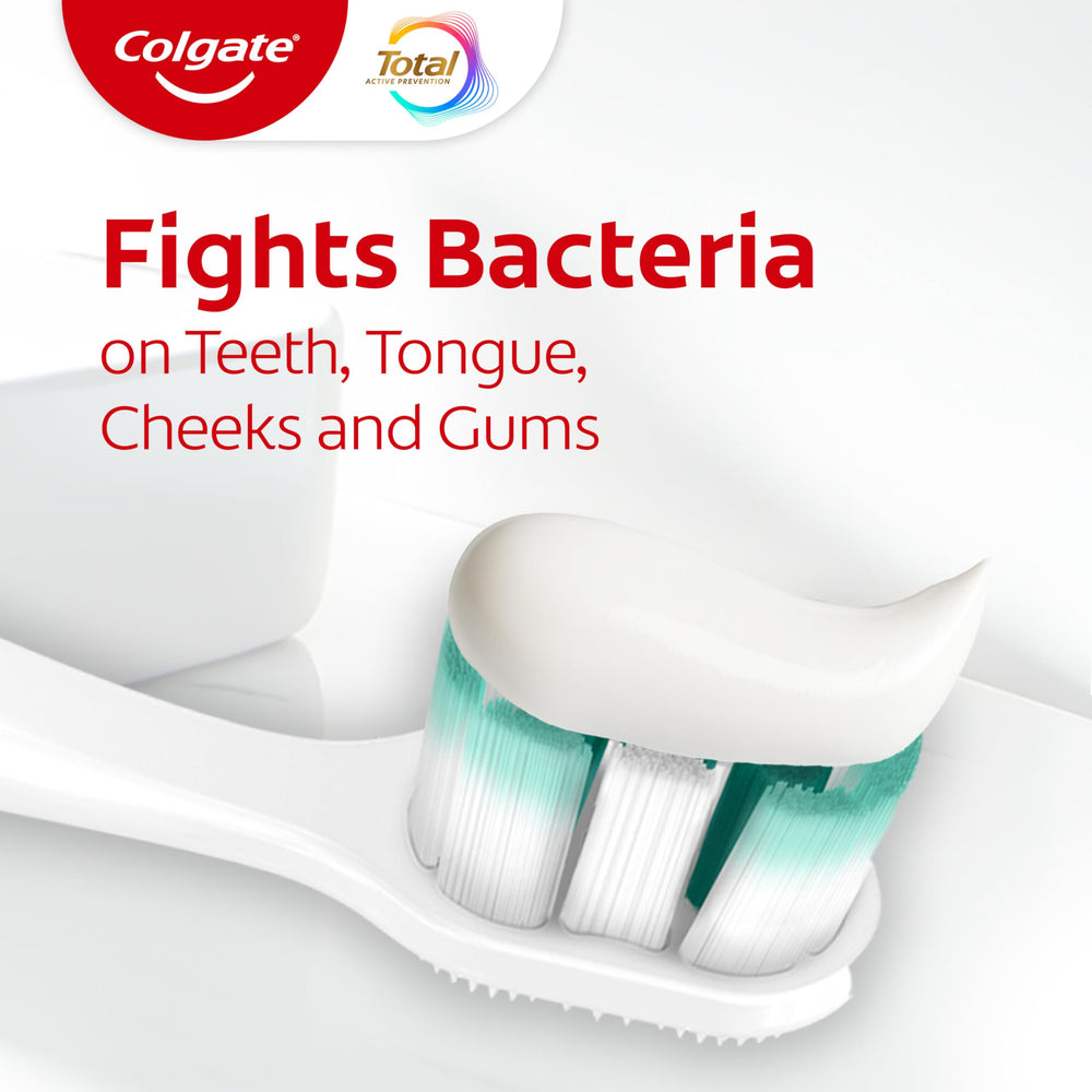 Colgate Total mint leaves illustration indicating peppermint freshness benefit