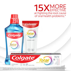 Colgate Total textured toothpaste foam highlighting cleaning action benefit