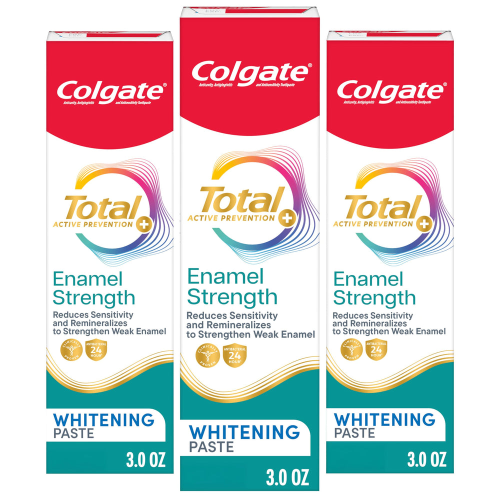 Colgate front packaging showing product and benefits