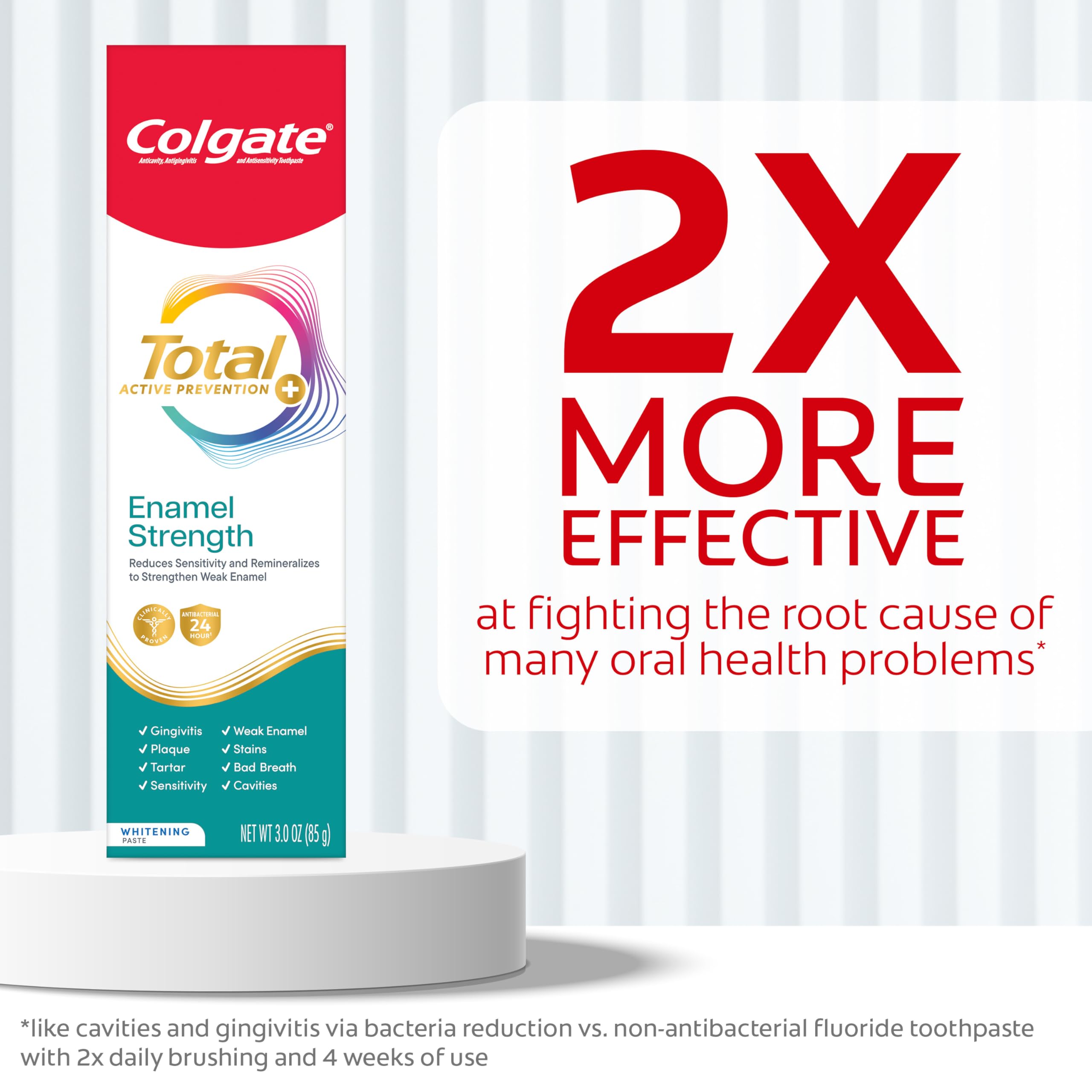 Colgate tube open showing peppermint paste, easy application benefit