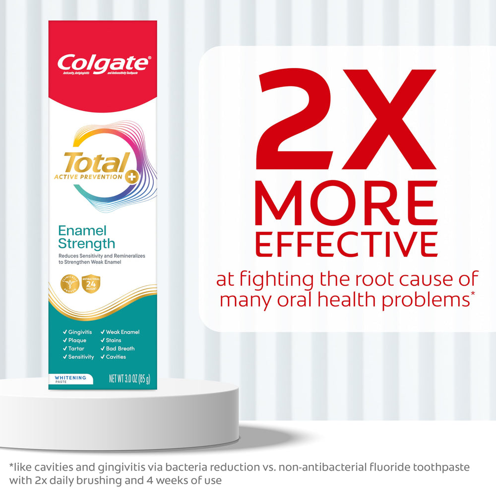 Colgate tube open showing peppermint paste, easy application benefit