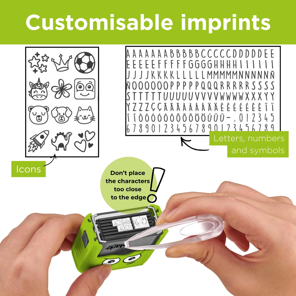 COLOP Marky stickers sheet with icons and names for marking plastic and non-absorbent items