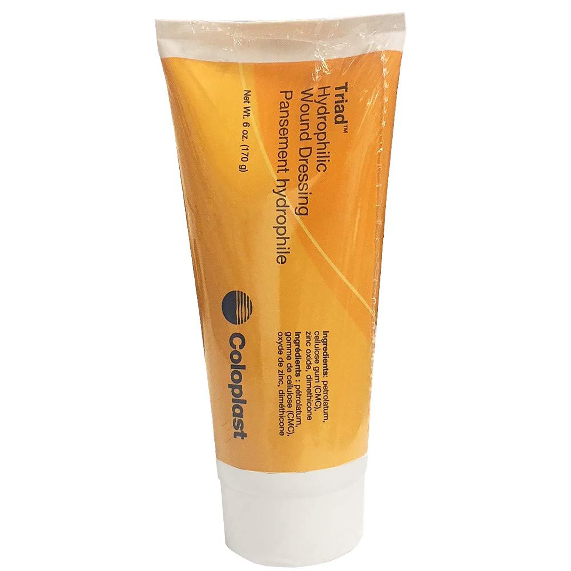 Coloplast Triad front view of sterile 6 oz tube showing label and packaging benefit