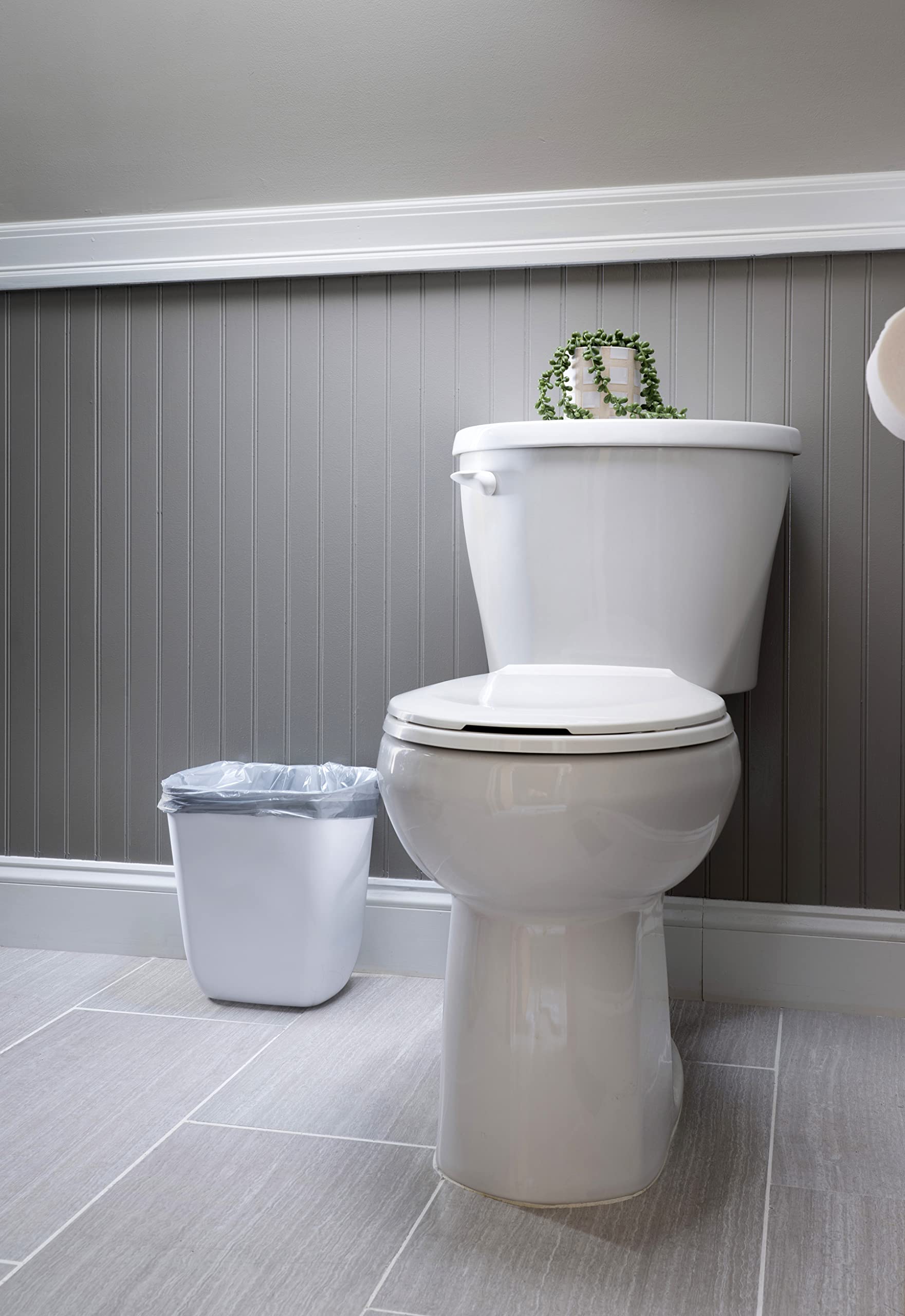 Color Scents bag inside bathroom bin showing fresh scent benefit for small spaces
