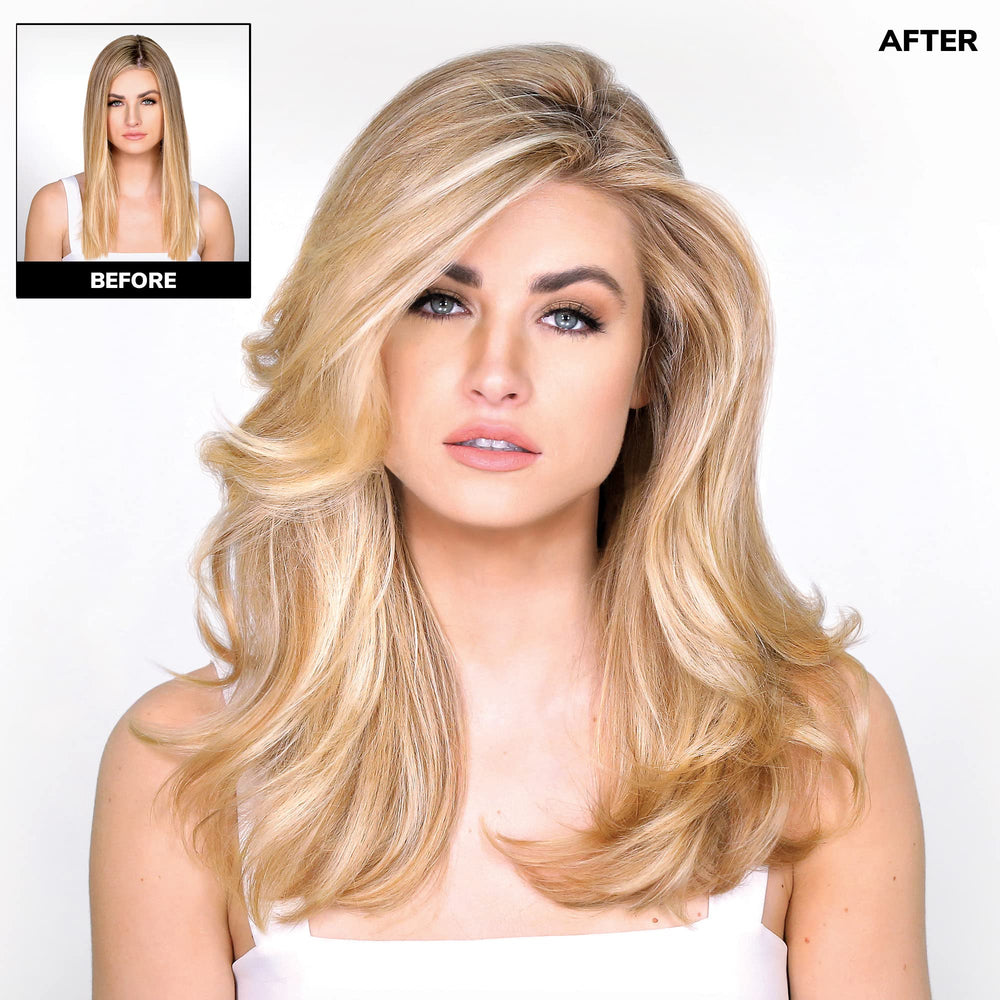 COLOR WOW activating under blow-dryer heat to demonstrate thickening and styling protection