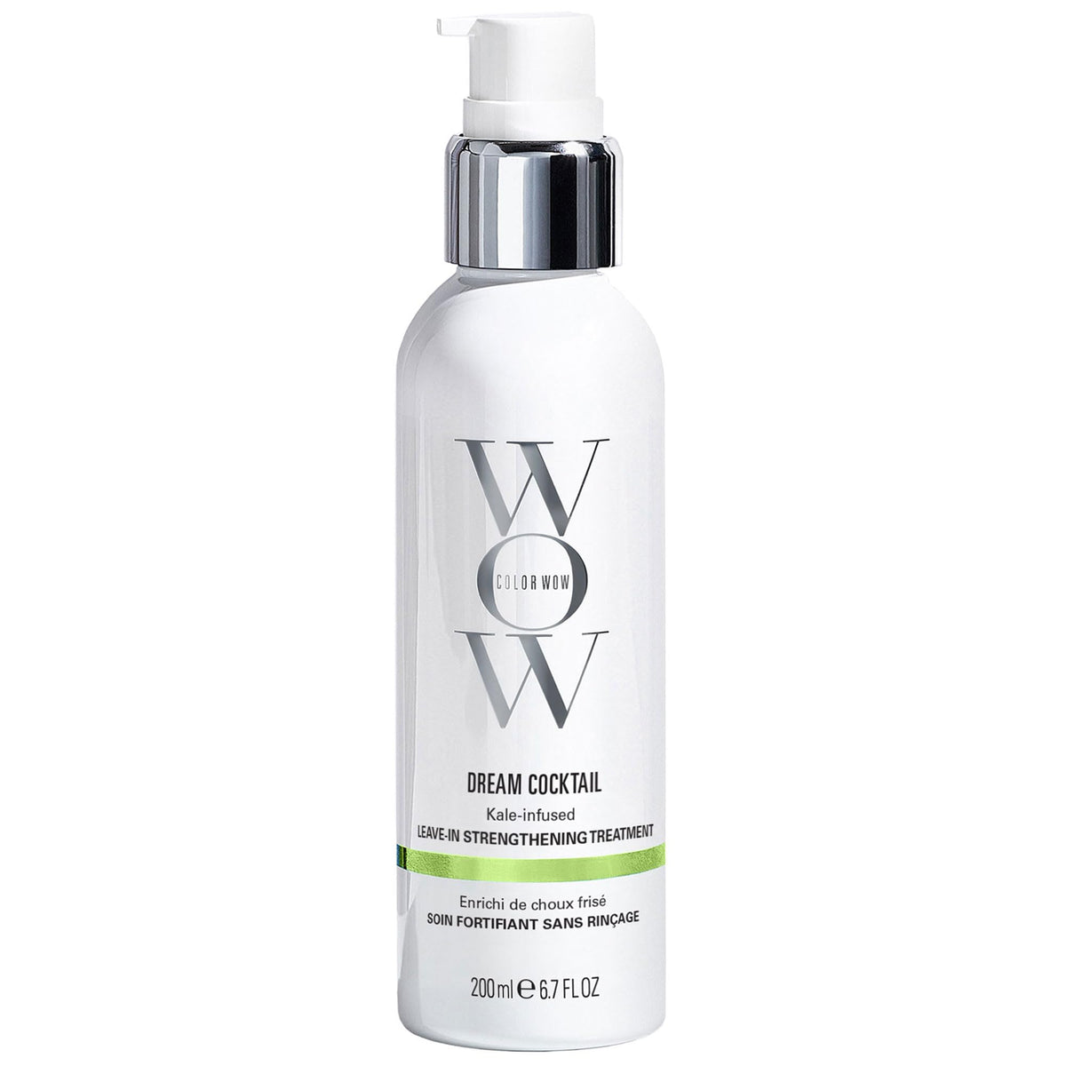 COLOR WOW bottle front view showing Dream Cocktail packaging and strength benefit